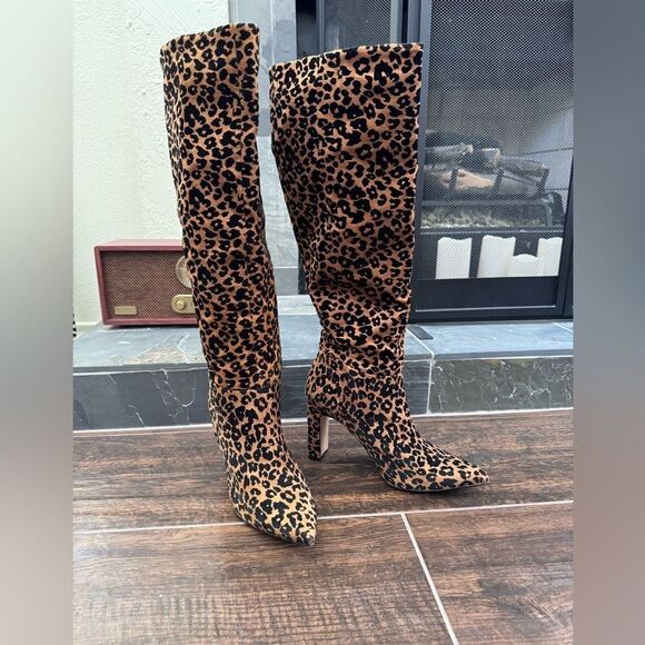 Steven Steve Madden Joanis boots - cheetah print EUC NO WEAR SZ 7.5 - Picture 1 of 7